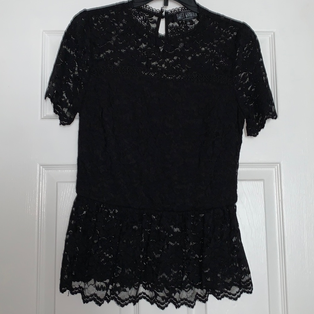 Black lace blouse